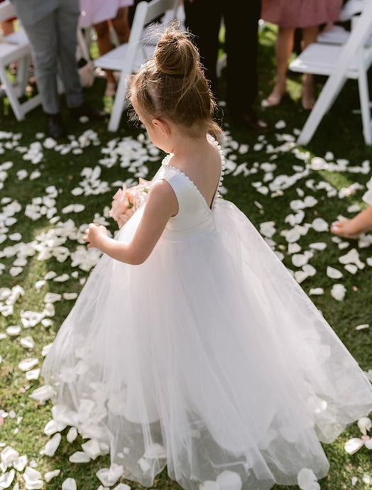 “Caroline” flower girl dress seen at Jasmine and Ayden’s dreamy wedding