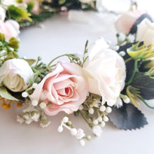 Load image into Gallery viewer, Ana Balahan Bridal ivory and blush pink flower wreath for wedding in romantic style Melbourne
