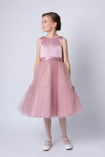 Load image into Gallery viewer, Ana Balahan Caroline Satin And Tulle Girl Dress Front View