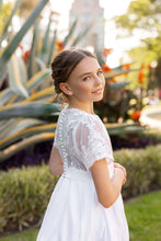 Load image into Gallery viewer, Ana Balahan Katerina Holy Confirmation Dress with delicate lacy back and pearl beads buttons Australia