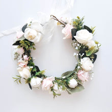 Load image into Gallery viewer, Ana Balahan beautiful wreath flowers and ribbons for hair Adelaide Australia