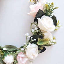 Load image into Gallery viewer, Ana Balahan elegant wreath of flowers and leaves in light colours forwedding Brisbane Australia