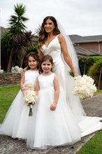 Load image into Gallery viewer, Caroline dress bride with two flower girls Australia