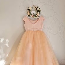Load image into Gallery viewer, Elizabeth classic minimalist formal dress in gentle peach color Australia Ana Balahan