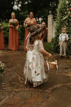 Load image into Gallery viewer, Flower girl walks in her Flora mistery flower girl dress at romantic wedding Ana Balahan