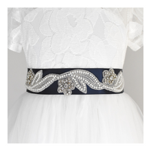 Load image into Gallery viewer, 023 Wedding belt with rhinestone applique with off white dress Ana Balahan