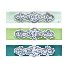 Load image into Gallery viewer, 068 Bridal belt with rhinestone applique beads and gems Ana Balahan