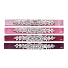 Load image into Gallery viewer, 073 Wedding sash with beads gems rhinestone applique Ana Balahan