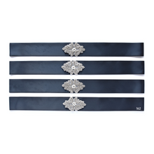 Load image into Gallery viewer, 138 Baptism satin belt with rhinestone applique beads gems Ana Balahan