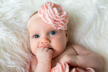 Load image into Gallery viewer, Little baby girl with floral headpiece
