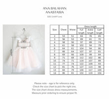 Load image into Gallery viewer, Ana Balahan Anastasia Flower Girl Dress Size Chart
