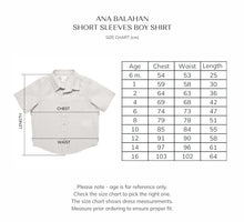 Load image into Gallery viewer, Ana Balahan Cotton Linen Boys formal shirts size chart Perth
