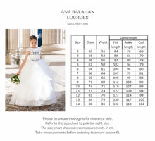 Load image into Gallery viewer, Ana Balahan Flora Embroidered Flower Girl Dress Size Chart
