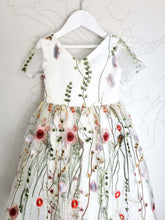 Load image into Gallery viewer, Ana Balahan Flora cute girl dress decorated with embroideried flowers Sydney