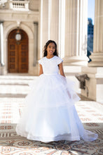 Load image into Gallery viewer, Ana Balahan Lourdes tween girl in light blue ball gown with multilayered skirt Sydney