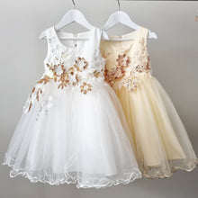 Load image into Gallery viewer, Ana Balahan Luisa White and champagne color wedding dresses for toddlers Sydney