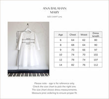 Load image into Gallery viewer, Ana Balahan Mary Holy Communion Girl Dress Size Chart