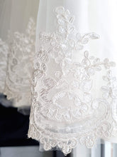 Load image into Gallery viewer, Ana Balahan Patricia First communion lace dress with lacing closeup view Melbourne Australia

