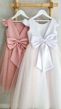 Load image into Gallery viewer, Ana Balahan Pearl beautiful dress for little girls with open back and skirt decorated with pearls for wedding party Brisbane