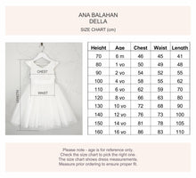 Load image into Gallery viewer, Ana Balahan Della Elegant Flower Girl Dress Size Chart