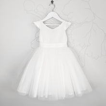 Load image into Gallery viewer, Ana Balahan Della Light Ivory Dress With Short Sleeves And Big Bow Front View