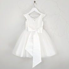 Load image into Gallery viewer, Ana Balahan Della Light Ivory Dress With Short Sleeves Back View