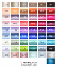 Load image into Gallery viewer, Ana Balahan Satin sash 5 cm width colour chart