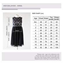 Load image into Gallery viewer, Anna black dress, Size chart, Ana Balahan