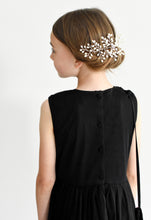Load image into Gallery viewer, Anna black sequin dress with pleated skirt and crossbody bag back view Ana Balahan