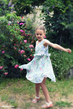 Load image into Gallery viewer, Blue summer chiffon dress for little girls Melbourne Ana Balahan