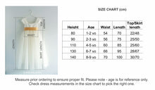 Load image into Gallery viewer, Annabelle flower girl dress size chart
