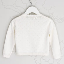 Load image into Gallery viewer, Cotton jacket light ivory colour with long sleeves back view
