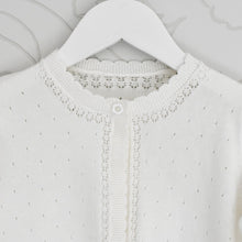 Load image into Gallery viewer, Cotton jacket light ivory colour with long sleeves collar front close view