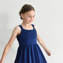 Load image into Gallery viewer, Airy summer girl chiffon dress in dark blue color, Sydney, Ana Balahan