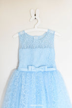 Load image into Gallery viewer, Blue lace girl dress Bella front view