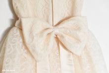 Load image into Gallery viewer, Demo Cream lace girl frock Bella back view

