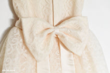 Load image into Gallery viewer, Demo Cream lace girl frock Bella back view