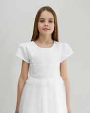 Load image into Gallery viewer, Eleonor christening dress with sleeves decorated with lace Ana Balahan
