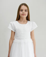Load image into Gallery viewer, Eleonor christening dress with sleeves decorated with lace Ana Balahan