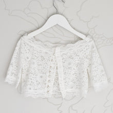 Load image into Gallery viewer, Lace top with sleeves back view Ana Balahan