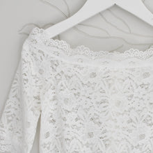 Load image into Gallery viewer, Lace top with sleeves front closer view Ana Balahan