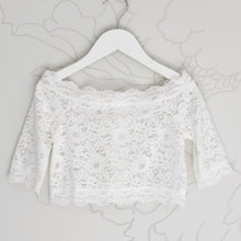 Load image into Gallery viewer, Lace top with sleeves front view Ana Balahan