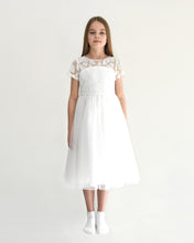 Load image into Gallery viewer, Libby light ivory girl gown with heart neck on the back Ana Balahan