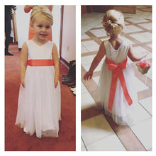 Load image into Gallery viewer, Little girl in Grace V-neck full length dress