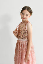 Load image into Gallery viewer, Ninel dusty pink cute sequined dress with small cross body bag front view Ana Balahan