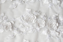 Load image into Gallery viewer, Tatyana Off white first communion Melbourne girl dress with 3D flowers flowers close view Ana Balahan