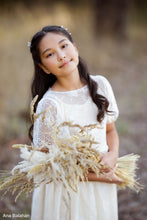 Load image into Gallery viewer, Olivia skin colour long lace flower girl dress with open back Ana Balahan