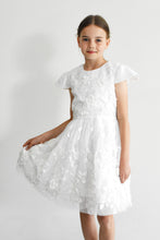 Load image into Gallery viewer, Tatyana first communion church dress with short sleeves decorated with flowers Ana Balahan