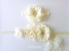 Load image into Gallery viewer, Camellia headband and belt front view
