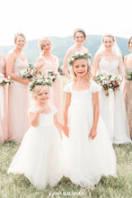 Load image into Gallery viewer, Two girls in Annabelle dress in front of a bride with bridesmaids
